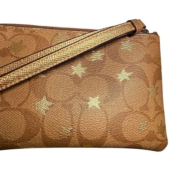 Coach Women's Wristlet Wallet Multicolor Signature Gold Pop Star Print #39045 - Picture 6 of 14